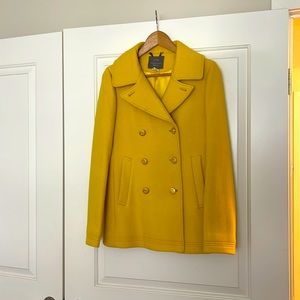 JCrew yellow coat size small